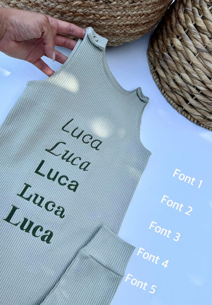 Ribbed Sleepsuit- WORDING ONLY